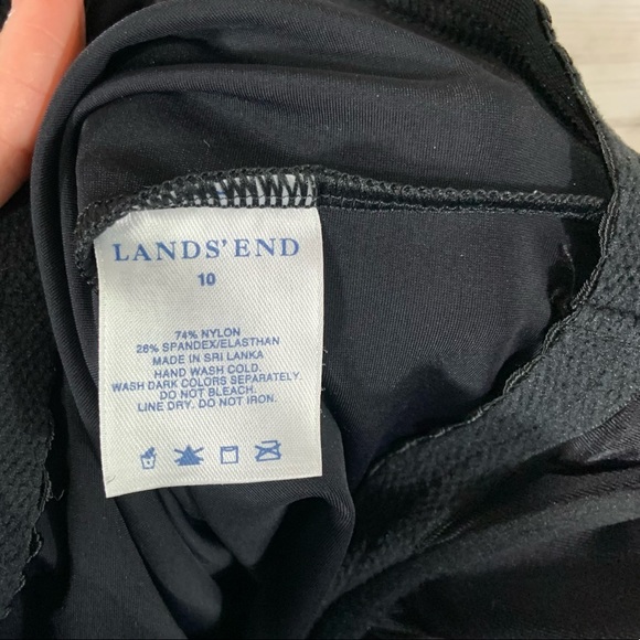 Lands End Black One Piece Bathing Suit Sz 10 - Picture 4 of 5